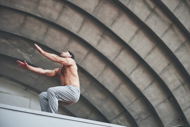 A man is going to do a backflip